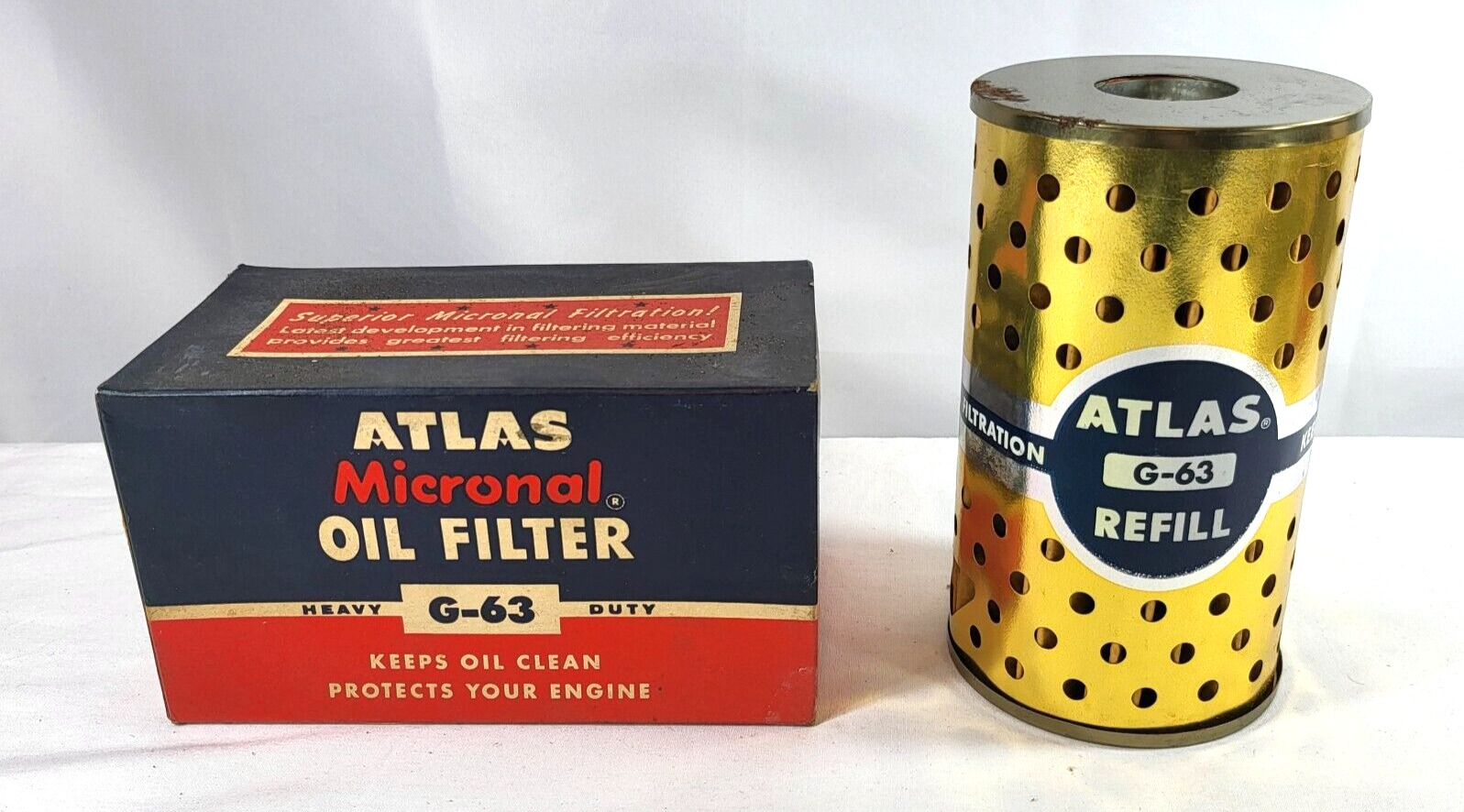 1956 - 1957 Chevrolet Atlas Supply Co G-63 Automotive Oil Filter - NOS