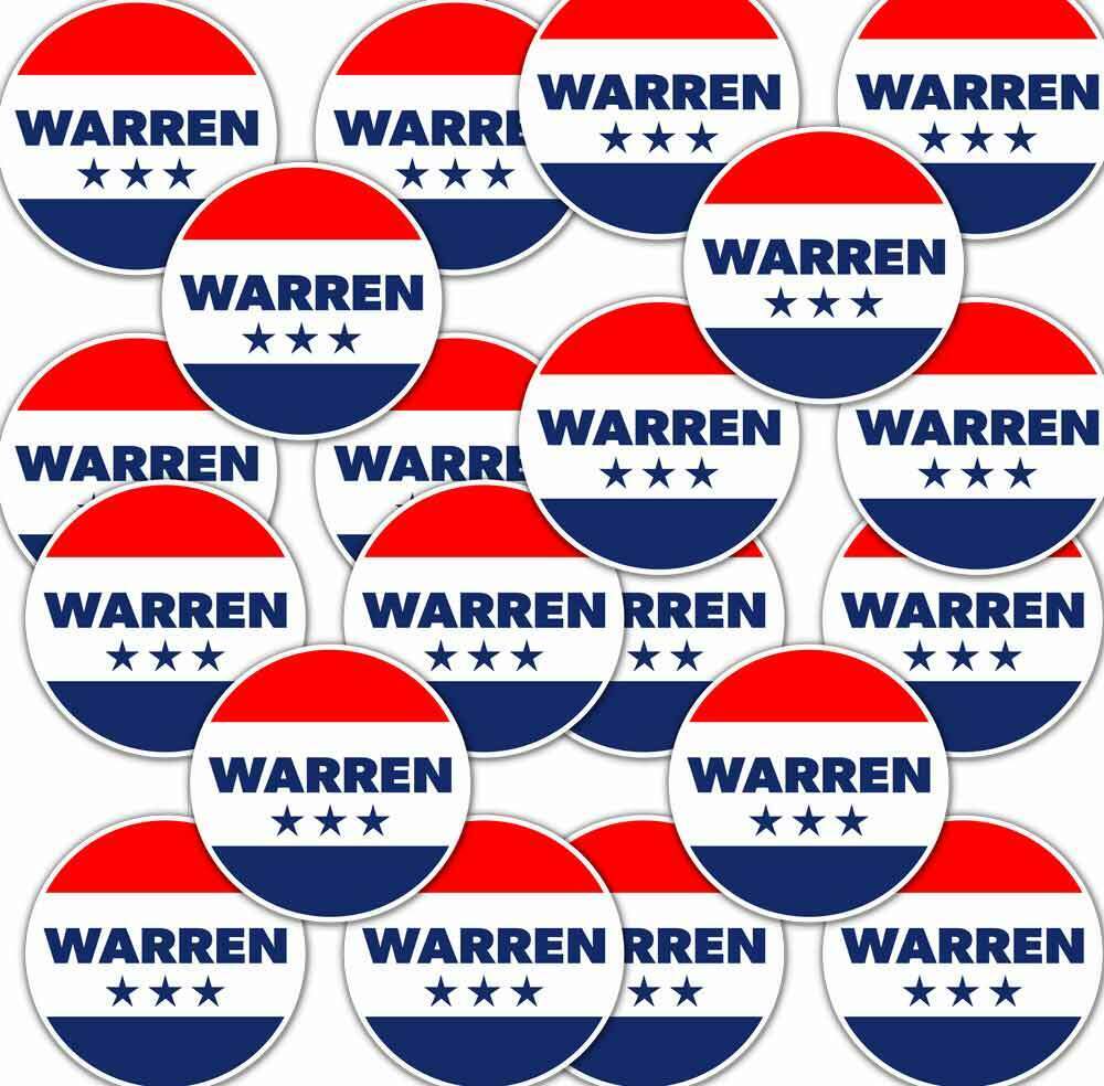 Political Bumper Stickers WARREN for President 2020 Round 2\