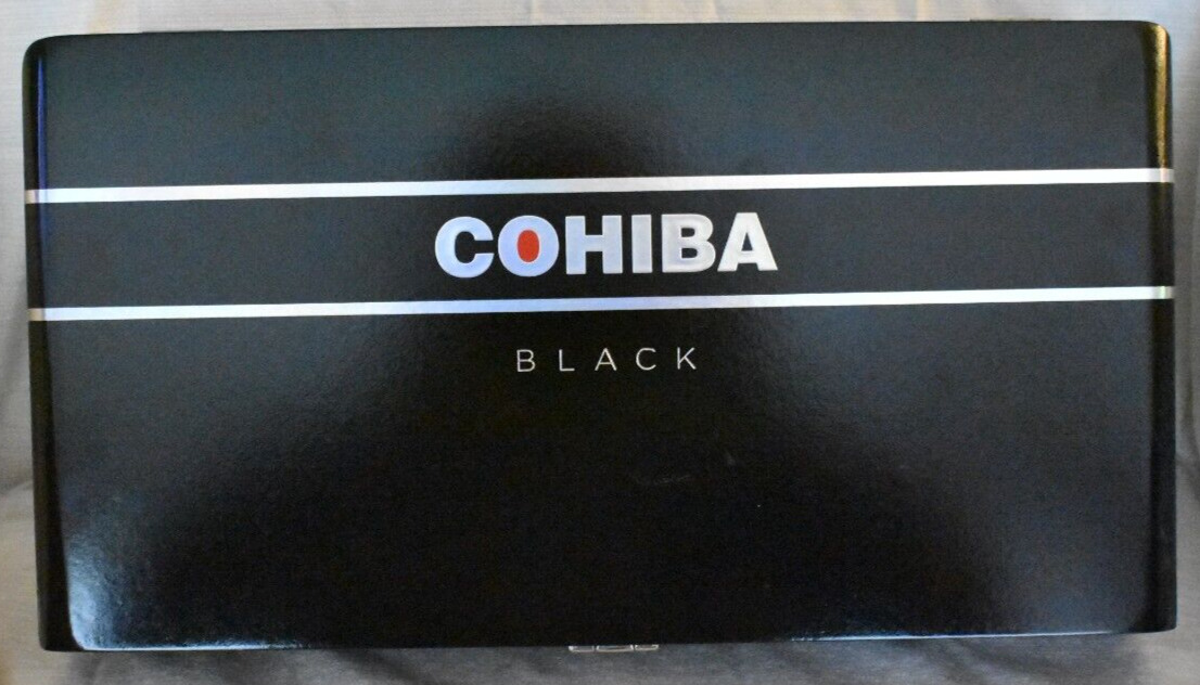 COHIBA - BLACK - EMPTY - NO CHIPS OR DINGS - 14 X 7 1/2 X 3 - LARGE BOX 