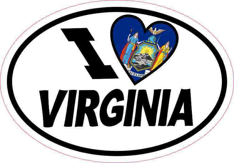 Oval I Love Virginia Sticker Car Truck Vehicle Bumper Decal