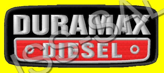 DURAMAX DIESEL EMBROIDERED PATCH IRON/SEW ON ~3-3/4\'\' x 1-1/2\