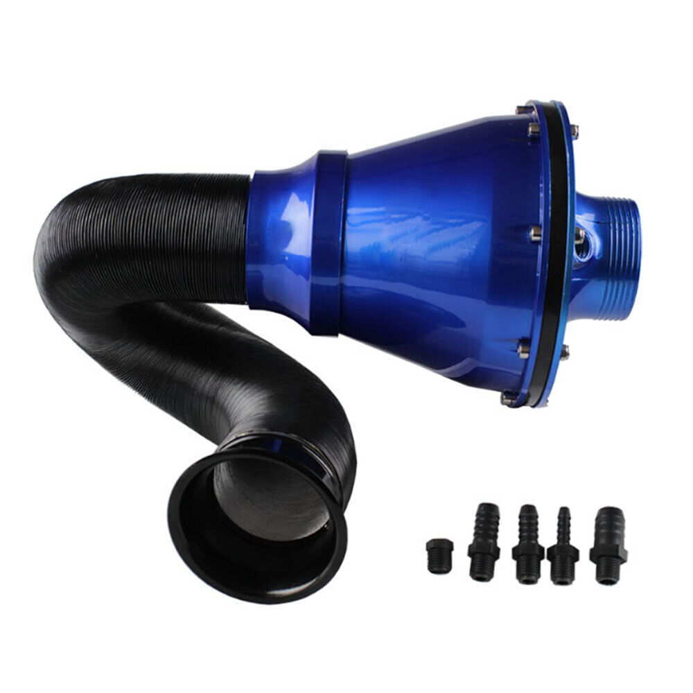 Blue New Universal Apollo Cold Air Intake Induction Kit With Air Box & Filter