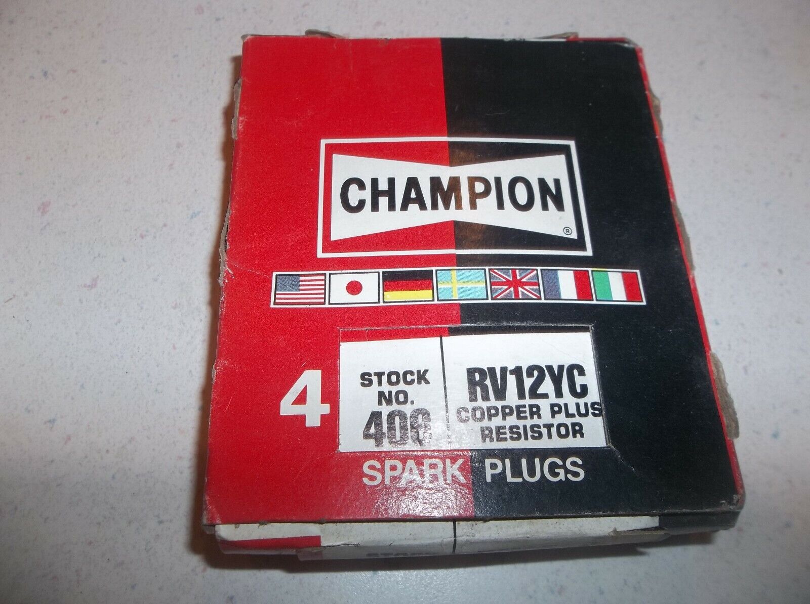 NOS Champion RV12YC Spark Plugs box of 4