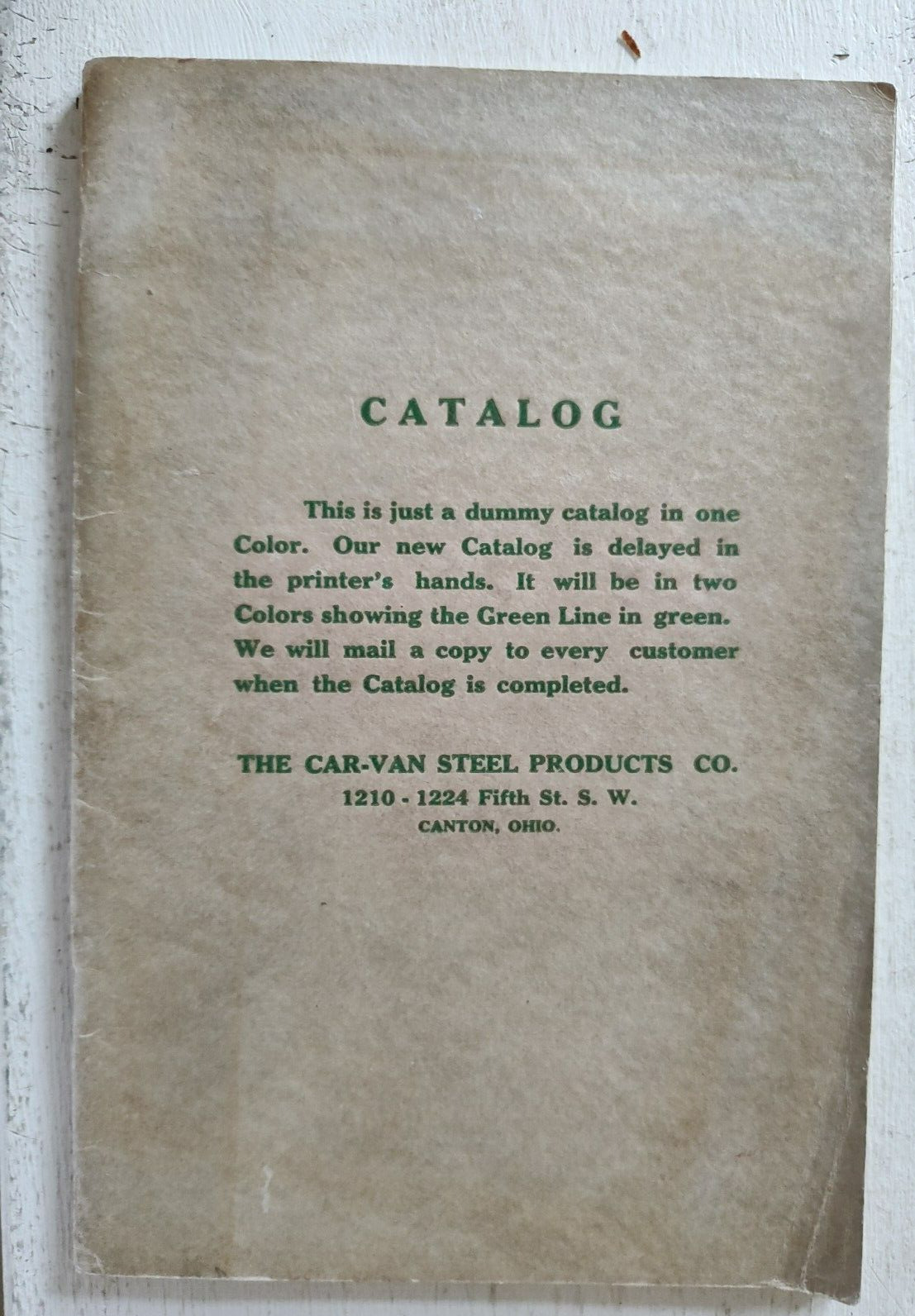 1927 Car-Van Steel Products Canton OH Catalog Knives / Pocket Knife Illustrated