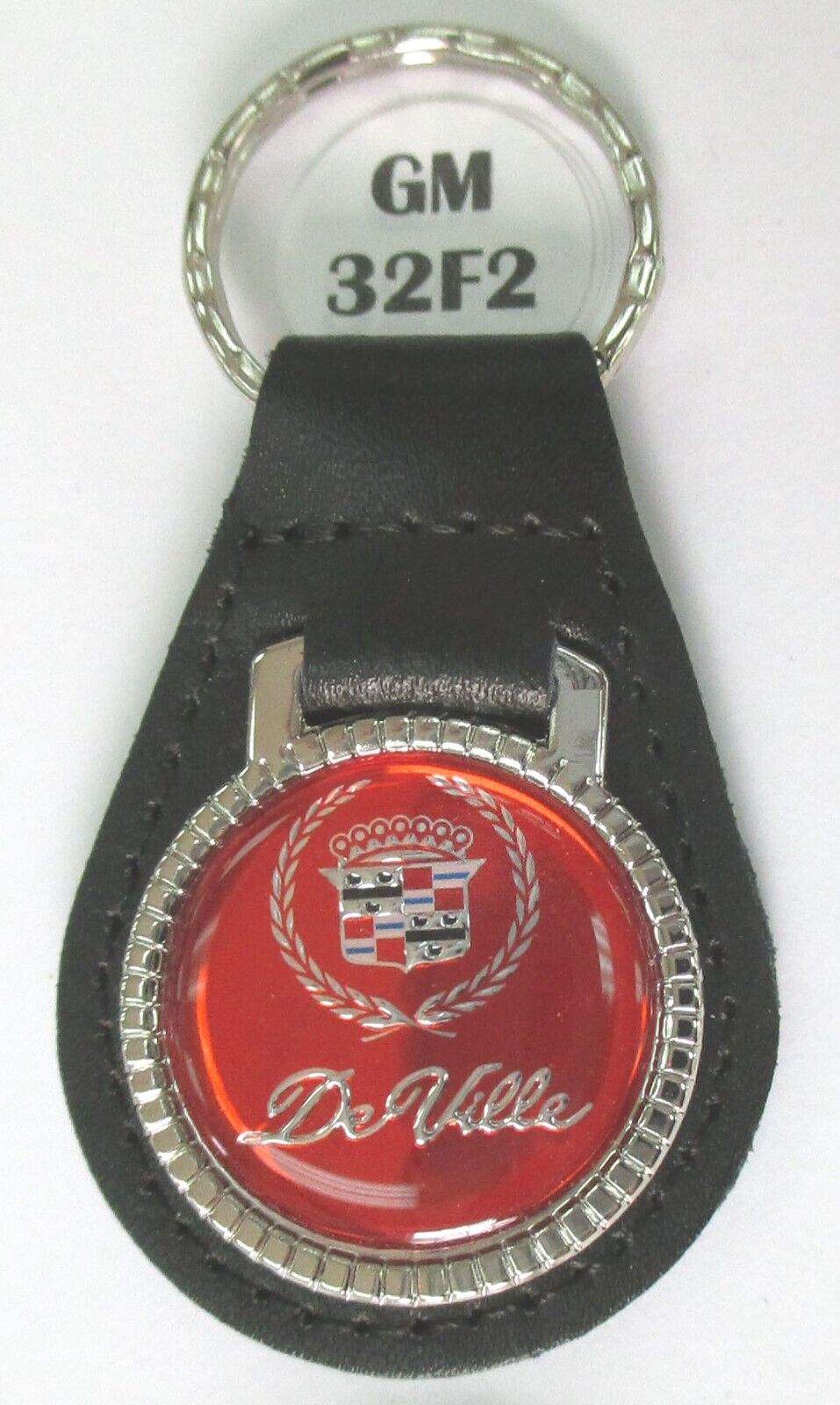Red De Ville 32F2 Cadillac Black Leather Chrome Key Ring 1949 - 2005