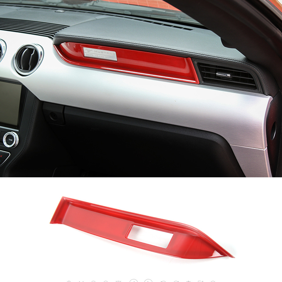 For Ford Mustang 2015-20 Car Interior Front Co-pilot Dashboard Cover Trim Decor 
