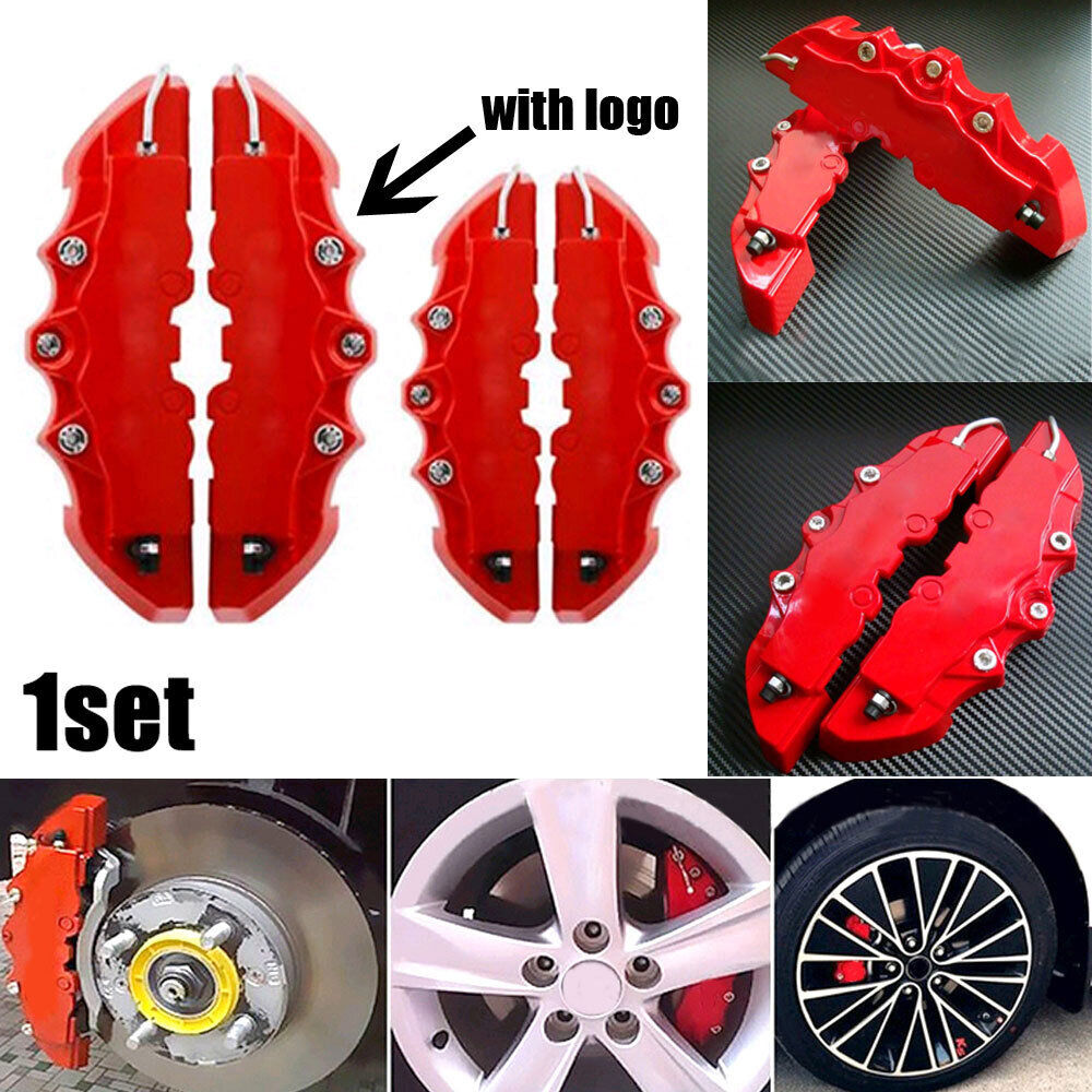 4x 3D Style Car Universal Disc Brake Caliper Covers Front & Rear Kit Accessories