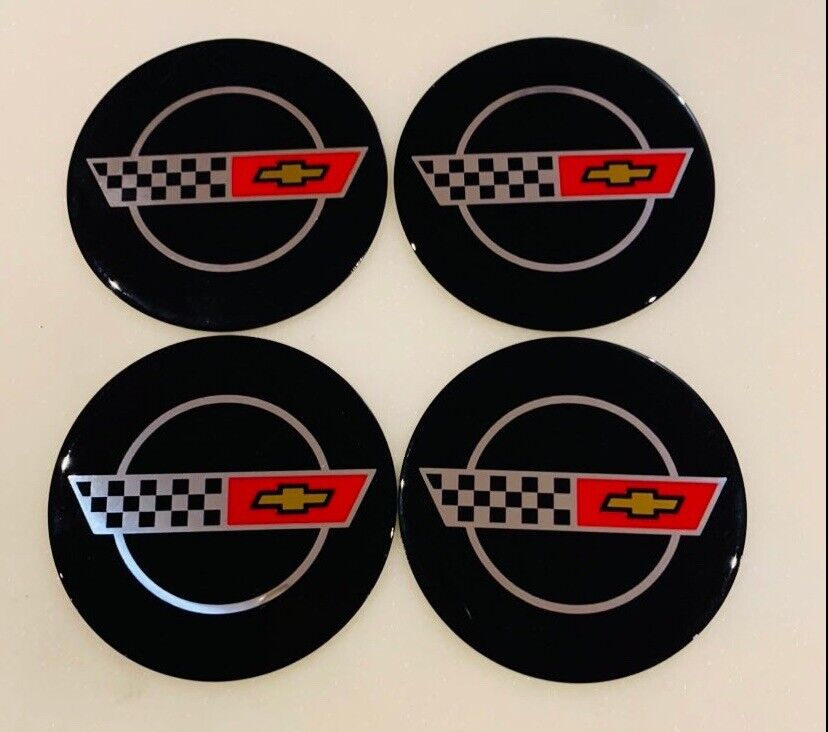 Set Of 4 OZ Racing  Futura M283  Center Cap Emblem Logo Chevy Corvette.