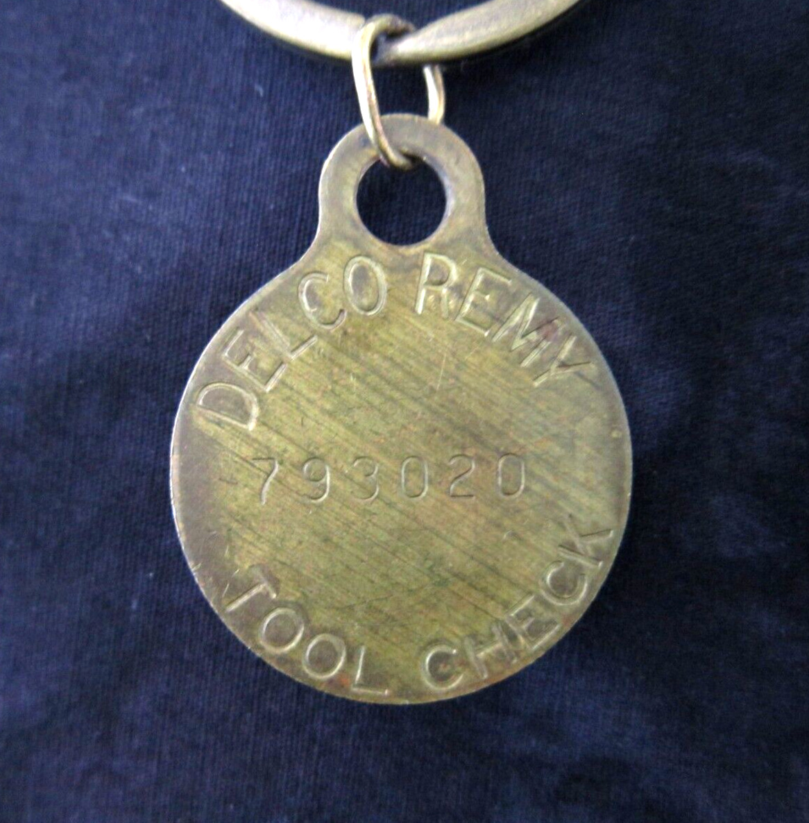 Vintage Automotive, GM Delco Remy Factory  Brass Tag #793020, with Keyring