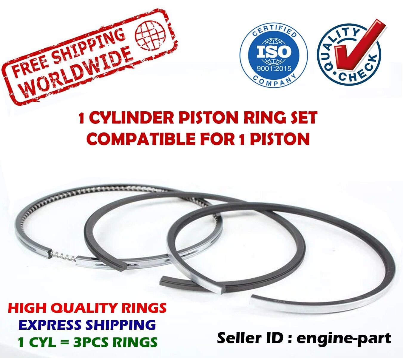 Piston Rings Set 118MM STD for DAF 08-121600-00 0812160000 0682732 0683143