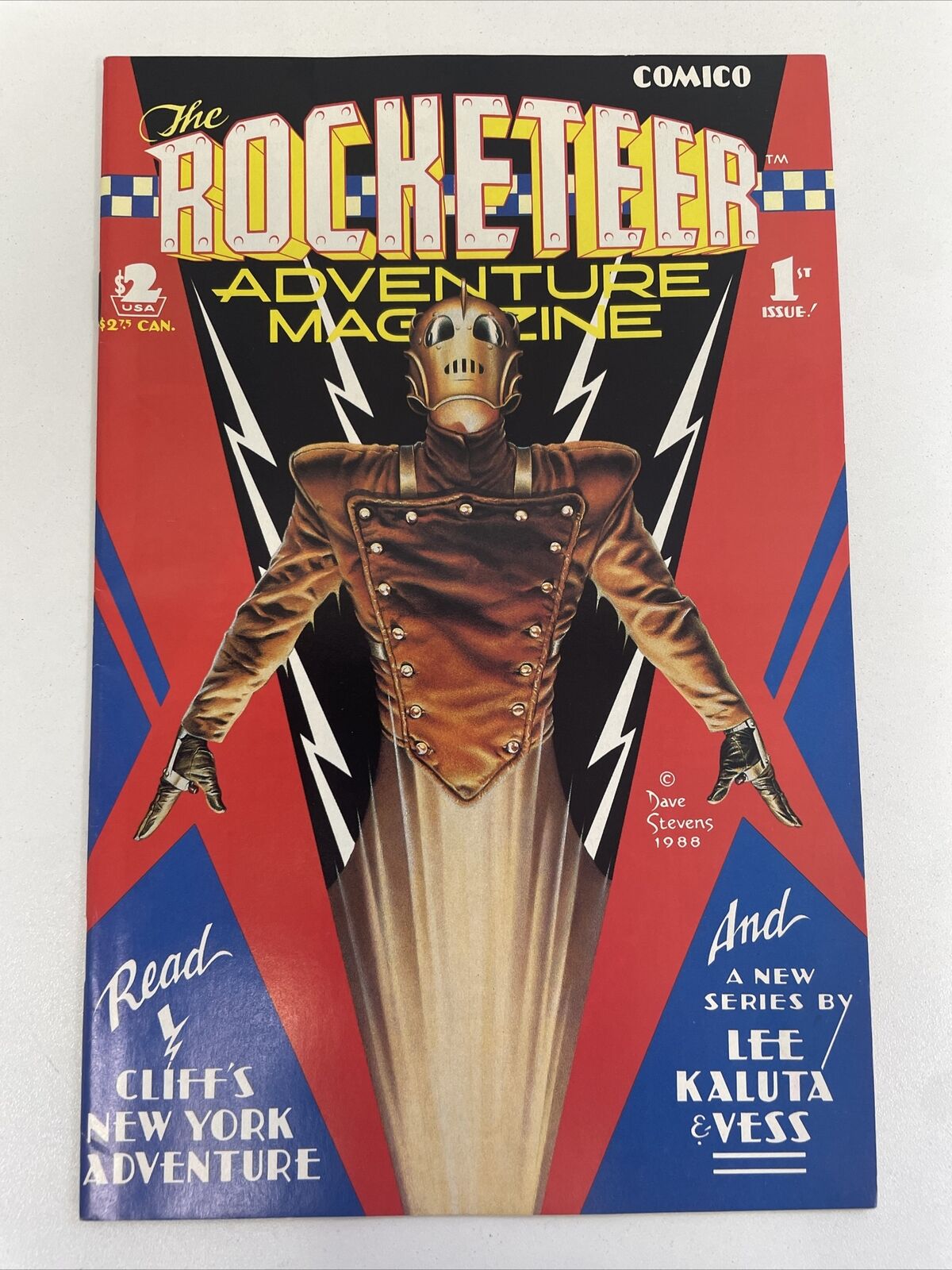 THE ROCKETEER ADVENTURE MAGAZINE # 1, JULY 1988, DAVE STEVENS VERY FINE COND.