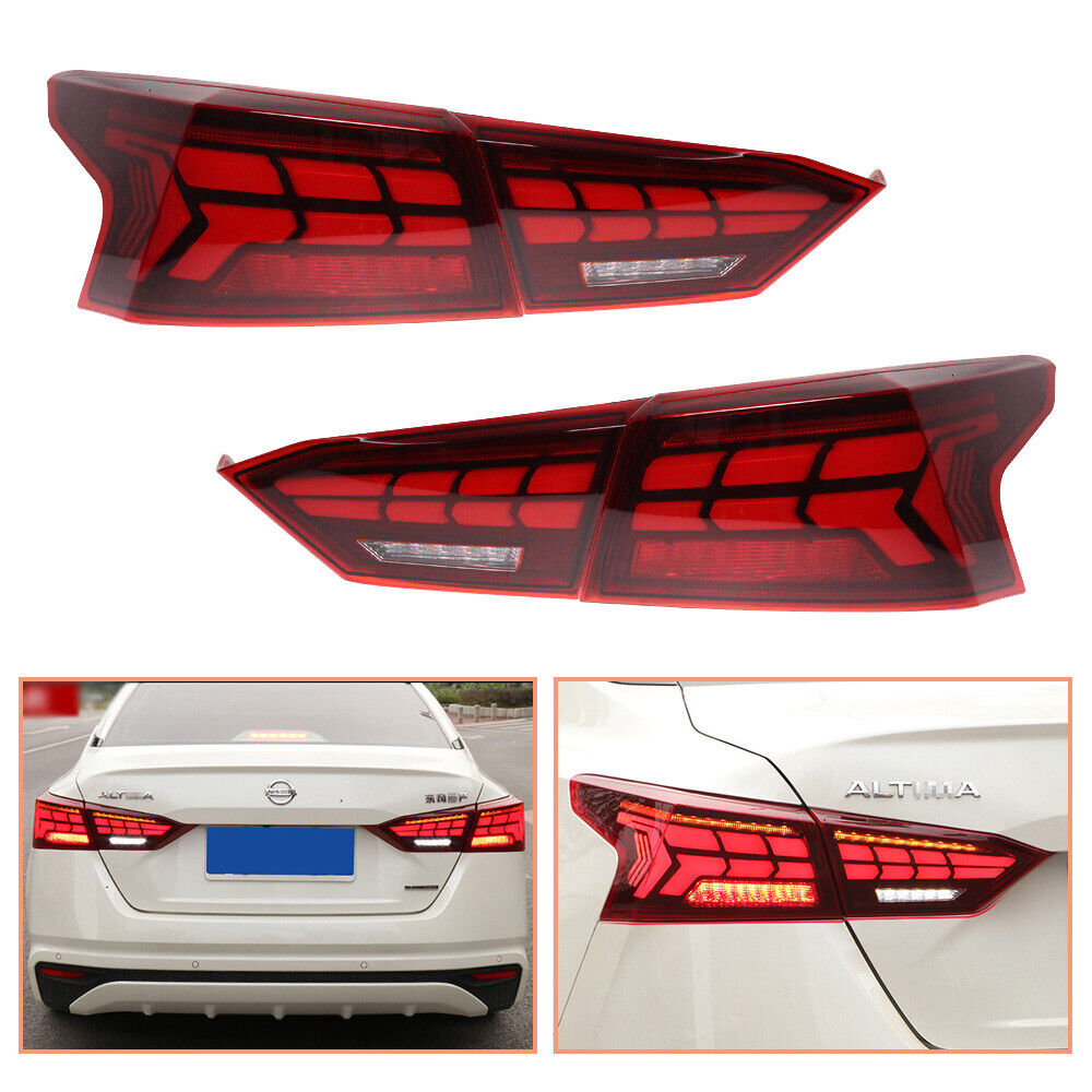 For Nissan Altima 2019-2021 Red LED Tail Lights Sequential Signal Replace OEM