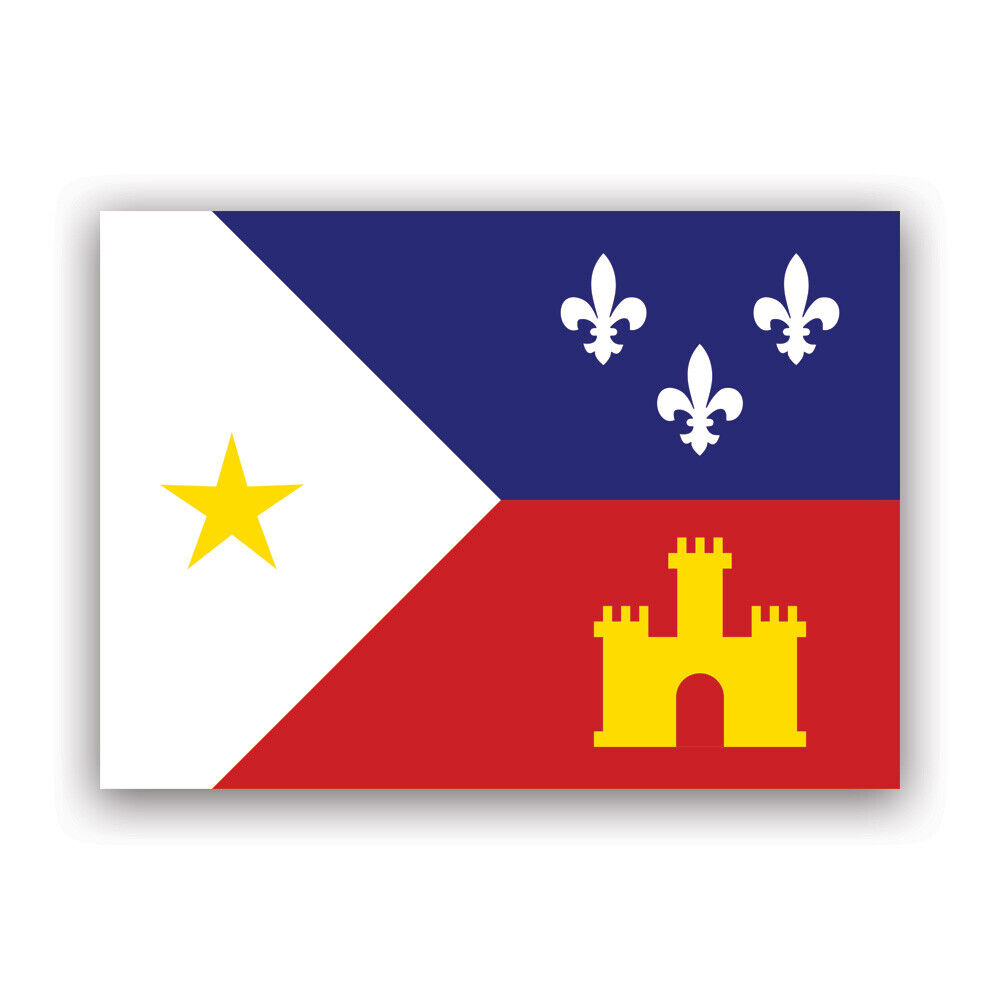 Cajun Acadian Flag Sticker Decal - Weatherproof - flag of acadiana cajuns