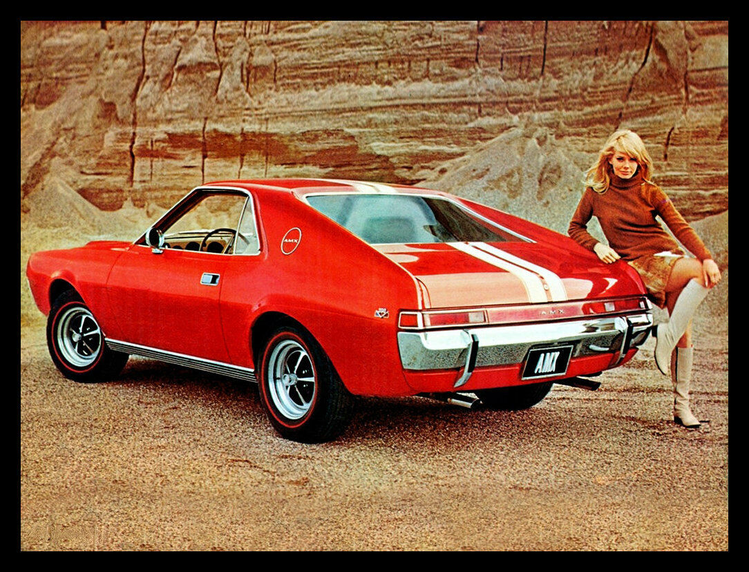 1968 AMC AMX 390 V8, RED, Refrigerator Magnet, 42 MIL Thickness