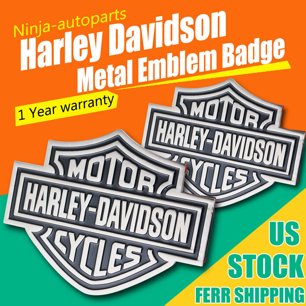 1 Pair Metal Fuel Tank Badge Emblem For Harley Davidson 3D Iron Sticker US
