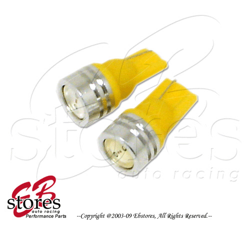 Set of 2pcs Amber Transmission Indicator High Power LED Light Bulbs- T10 1 Pair