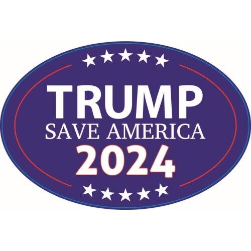 President Donald Trump MAGA 2024 Save America Republican Oval Magnet Decal 4x6