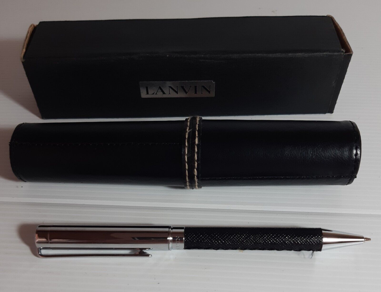 Authentic LANVIN Clutch Pencil. Leather And Metal. New In Case.  Free Postage