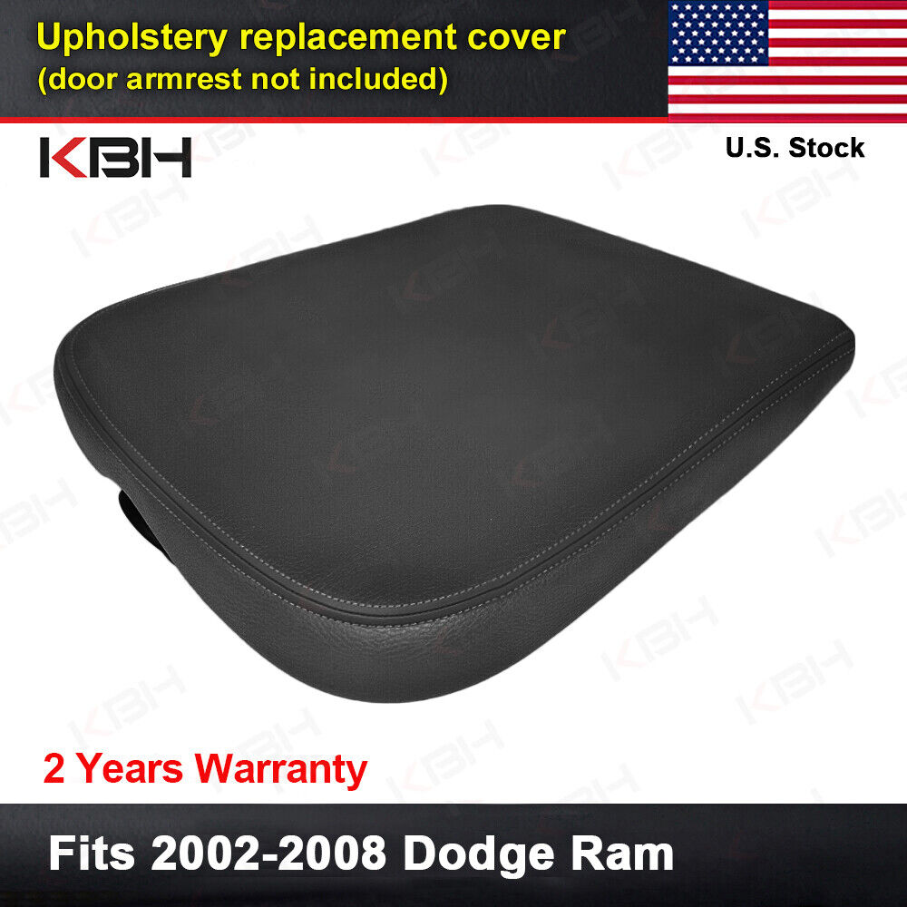 Fits 02-08 Dodge Ram 1500 2500 3500 Console Armrest Cover Vinyl Leather Black