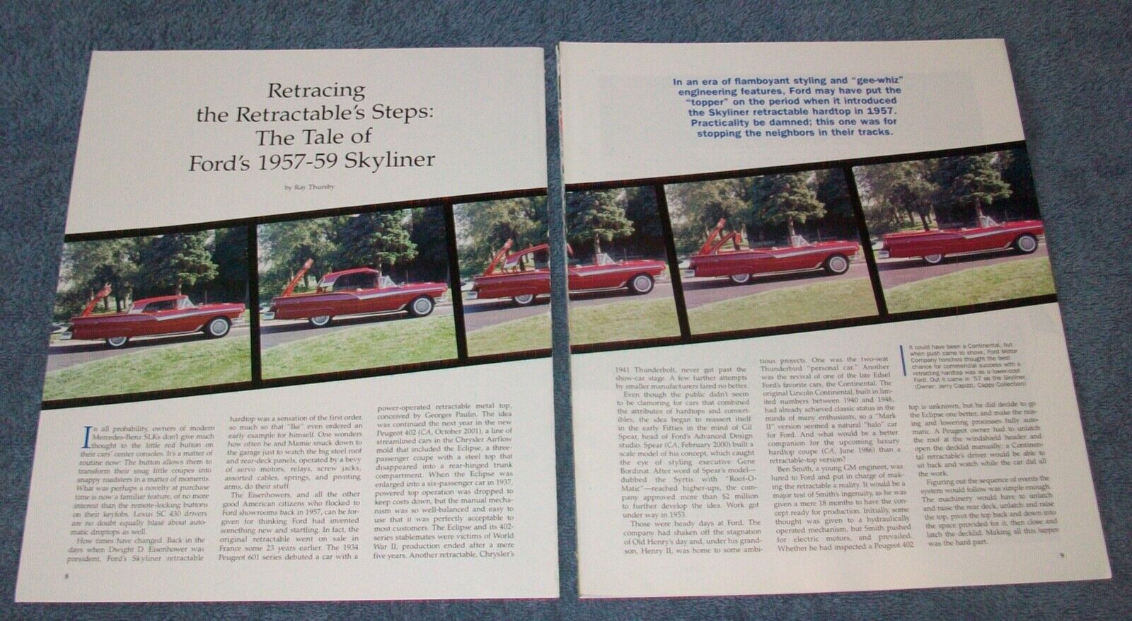 1957-59 Ford Skyliner History Info Article \