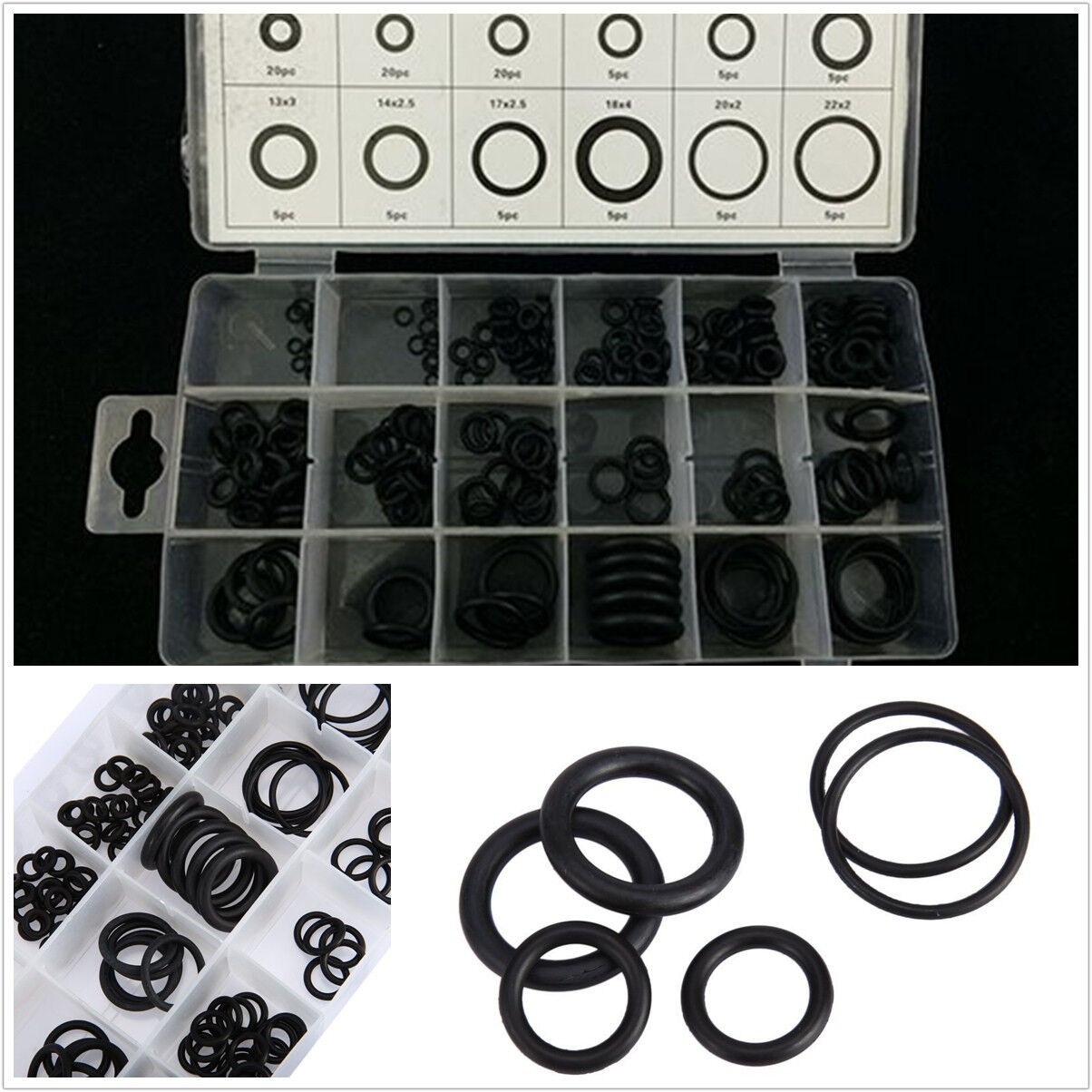 225in1 18 Size Car SUV Truck O-Ring Washer Seals Sealing Gasket Assortment & Box