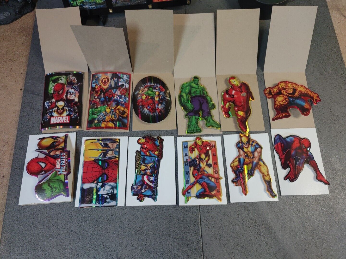 2010 Marvel Heroes Vending Machine Stickers, Complete Set Of 12. A & A Global In