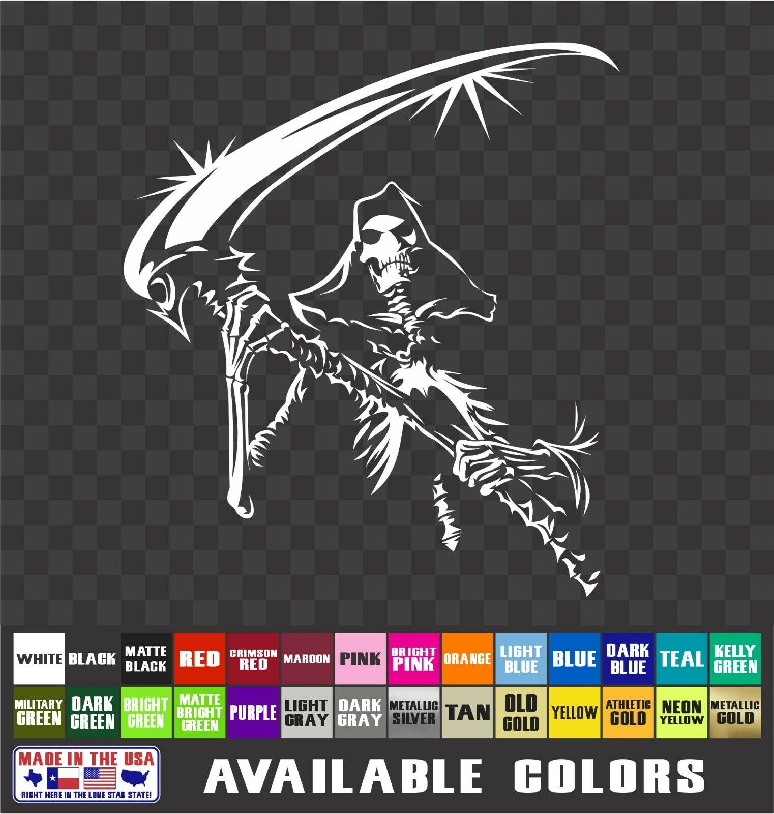 Reaper Skull sticker Grim DEATH scythe Vinyl Decal Evil Window Sticker 