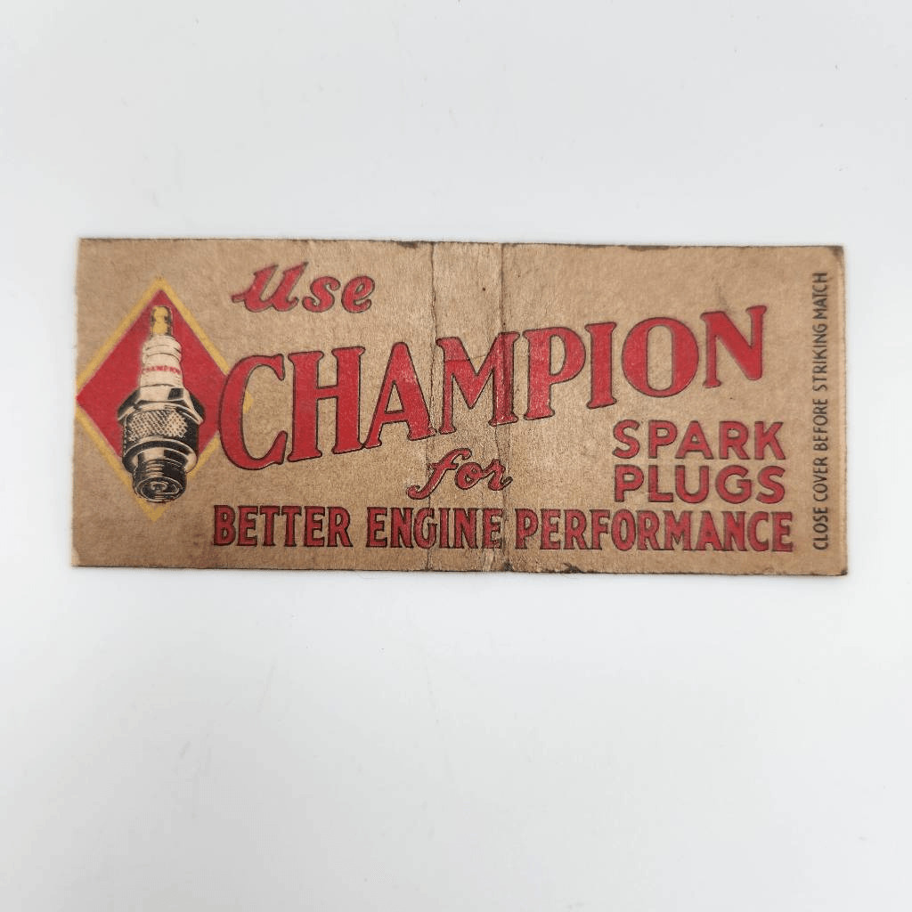 Vintage Bobtail Matchcover Use Champion Spark Plugs for Better Engine Performanc