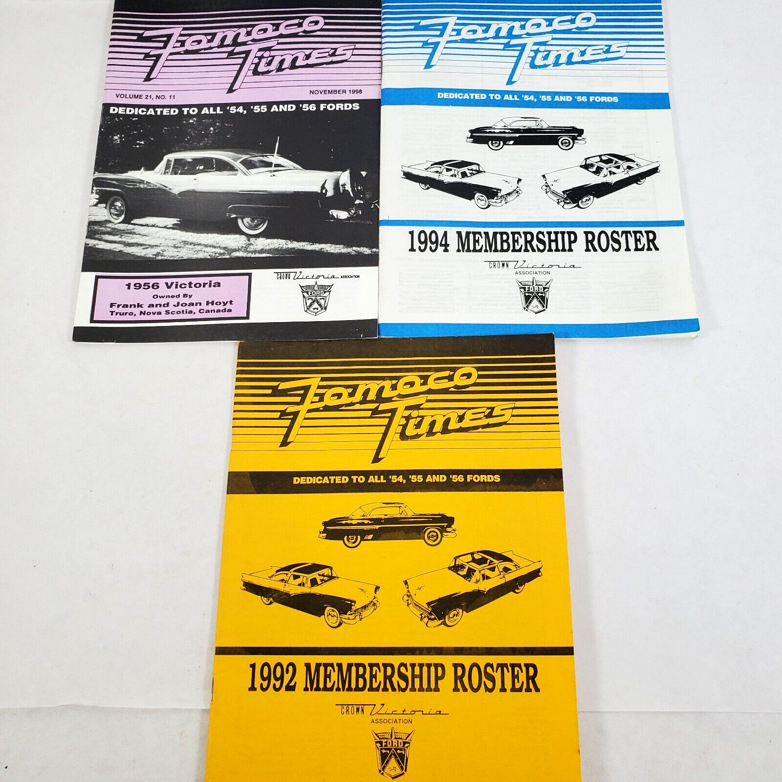 3 Fomoco Times Newsletter Magazines - Lot Ford Car Truck Mercury 1992-94-98