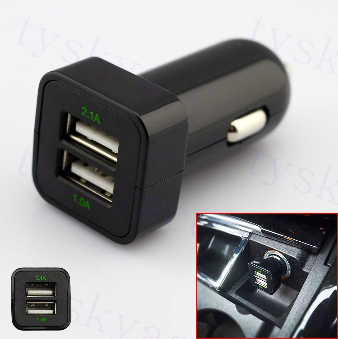 Car Fast Charger Cigarette Lighter Dual USB Socket Adapter Accessories For Phone