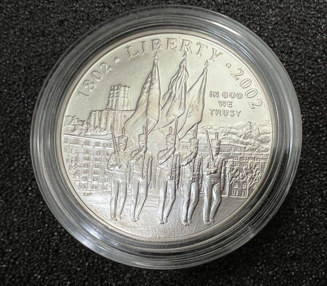 2002 WEST POINT US MILITARY ACADEMY BICENTENNIAL UNCIRCULATED SILVER DOLLAR 2002