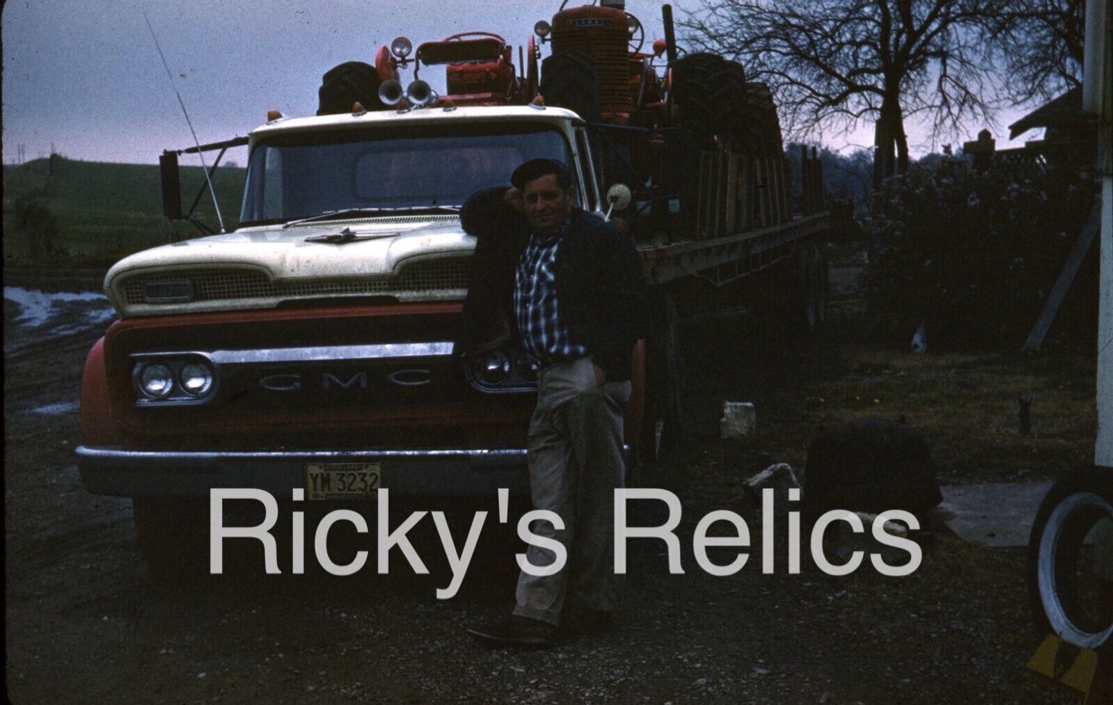 Original Slide Semi-Truck Flat Bed GMC w Tractor Savannah MO 1963