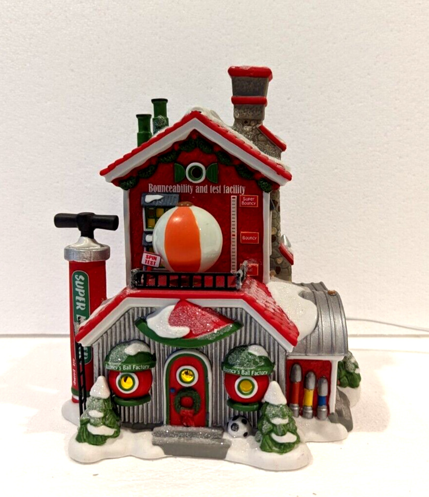 Department 56 North Pole Village Bouncy\'s Ball Factory 6000614 Retired WORKS