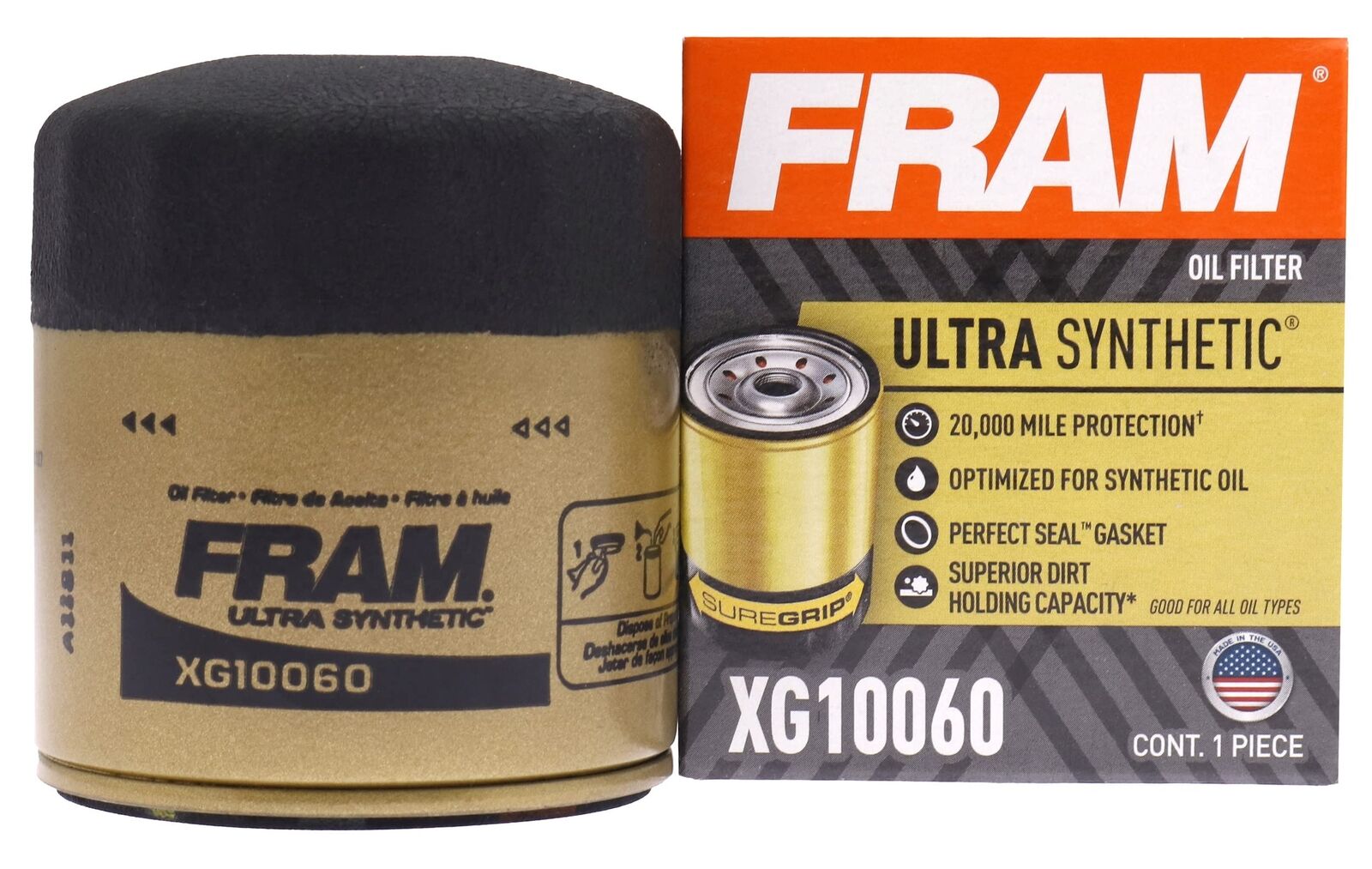 FRAM Ultra Synthetic Automotive Oil Filter, Designed for Synthetic Oil Change...