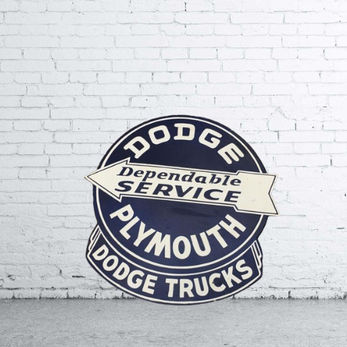 Dodge Plymouth: Advertising Porcelain Enamel Heavy Metal Sign 30 Inches DS