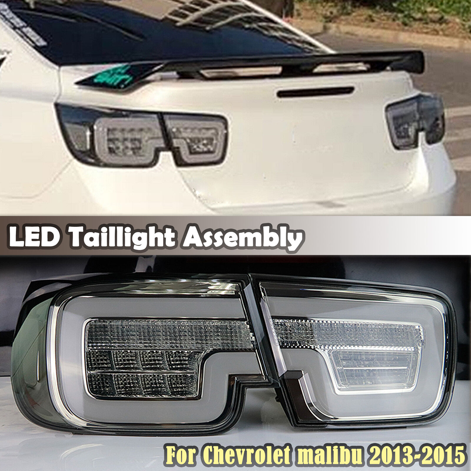 For Chevrolet Malibu LED Taillight Rear Lamp Assembly 2013 2014 2015 Black DNN