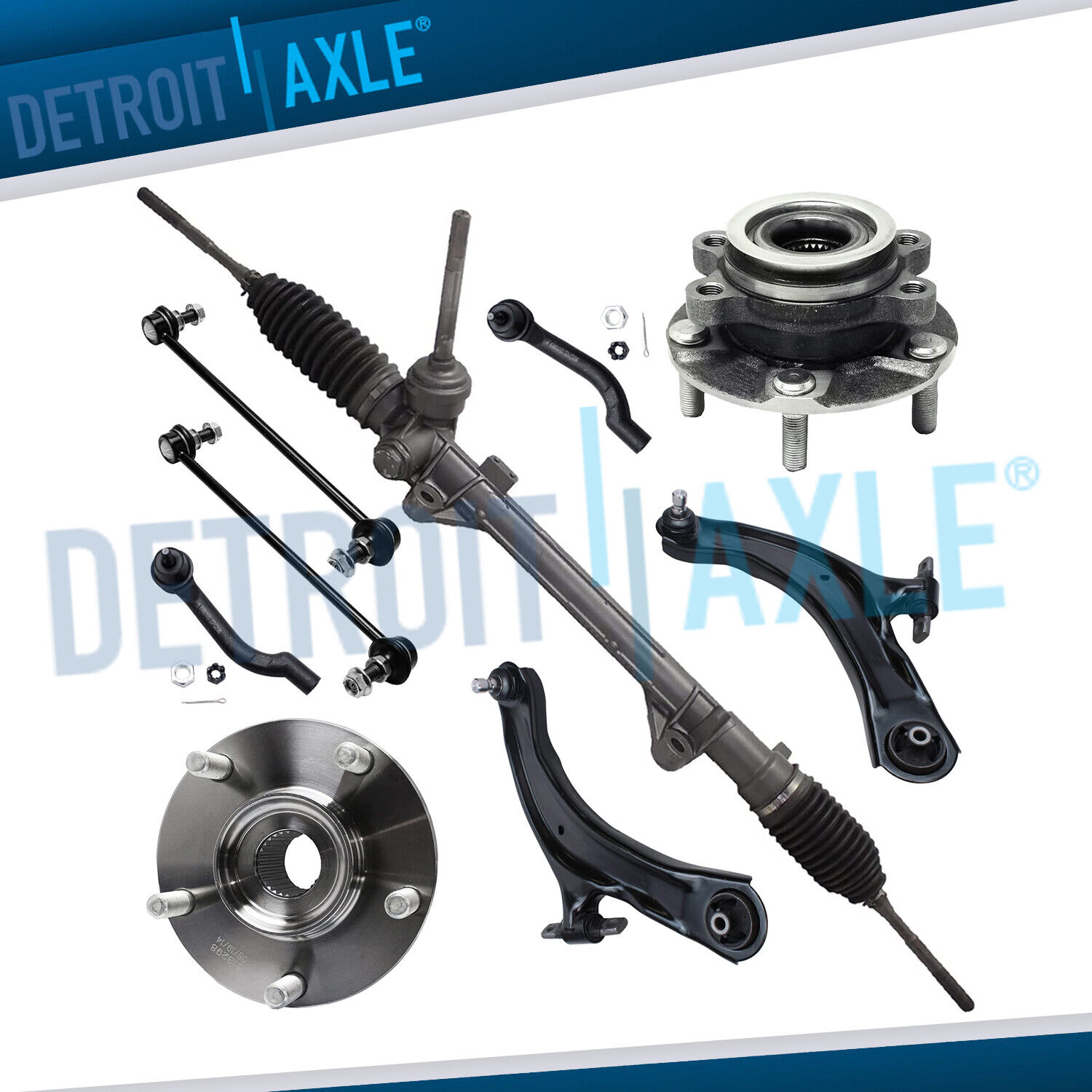 9pc Electronic Steer Rack and Pinion Suspension Kit for 2008 - 2013 Nissan Rogue
