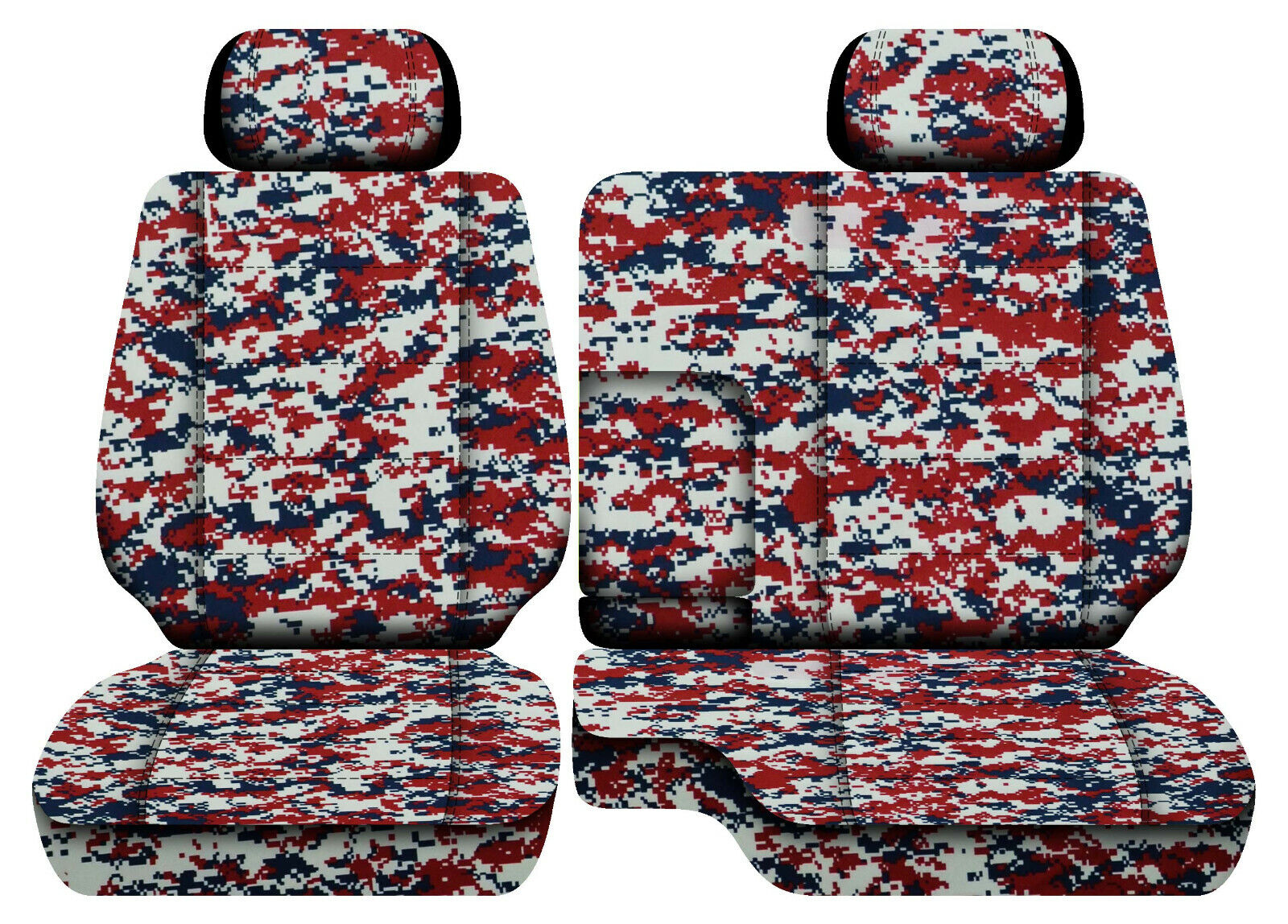 Designcovers digital camo red fits 1995-2000 Toyota Tacoma Front bench 60-40+2HR