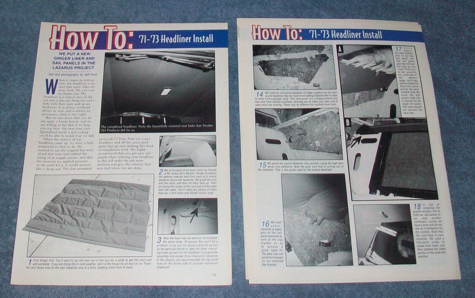 1971-73 Ford Mustang Headliner Install How-To Tech Info Article 
