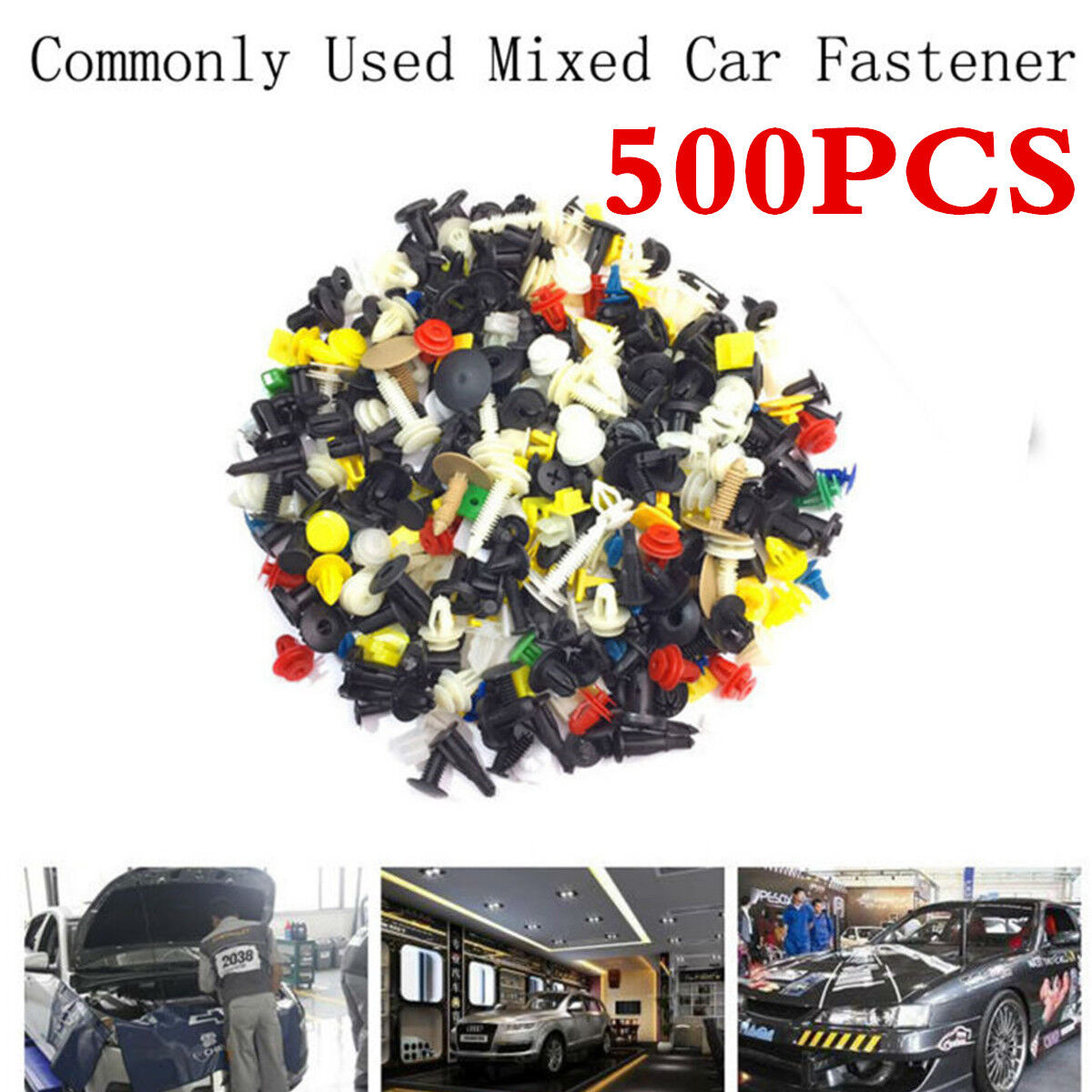 Mixed 500pcs Car Door Trim Panel Clip Fasteners Bumper Rivet Retainer Push Clips