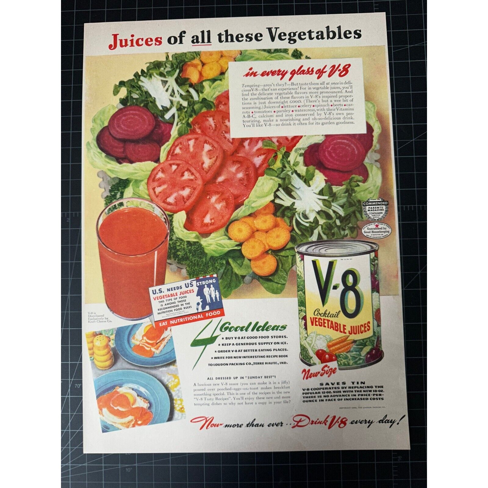 Vintage V8 Juice Print Ad