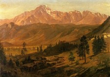 Oil painting Pikes-Peak-Albert-Bierstadt-Oil-Painting mountains landscape canvas picture