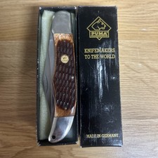 Vintage Puma Double Blade Made In Germany Pocket Knife In Original Box picture