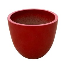 Bright Red Ceramic Egg Planter picture
