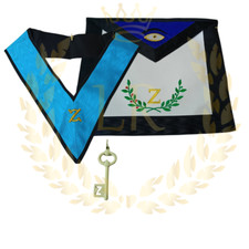 Masonic Scottish Rite 4th Degree Embroidered Faux Leather Apron Collar Package picture
