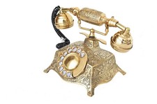 Solid Brass French Working Victorian Style Rotary Dial Phone Telephone Handmade picture