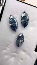 2 Ct Size 3 Pcs Natural Marquise Cut Blue Diamond D Grade VVS1 + 1 Free Gift picture