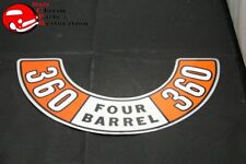 72 73 74 Dodge Chrysler Plymouth 360 Four Barrel Air Cleaner Decal picture