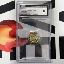Pikachu Pokemon Menko Card Vintage BANPRESTO 1998 Japanese Battle Glitter CGC 9 picture