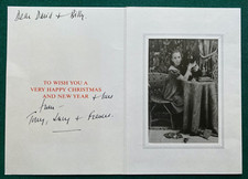 Princess Margaret Husband Earl Snowdon Signed Christmas Card Photo of Daughter picture